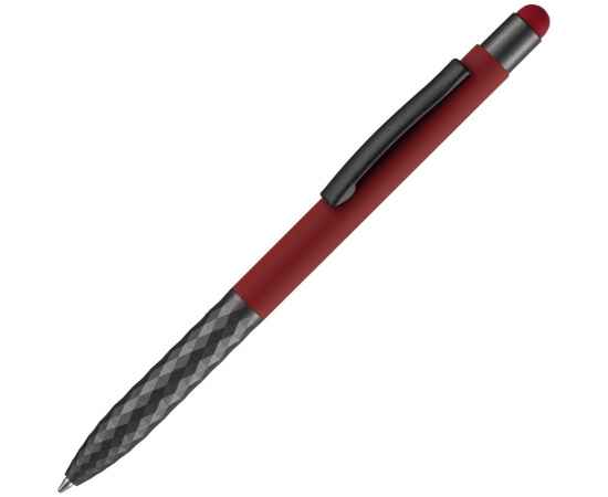 Ручка шариковая Digit Soft Touch со стилусом, красная, Цвет: красный