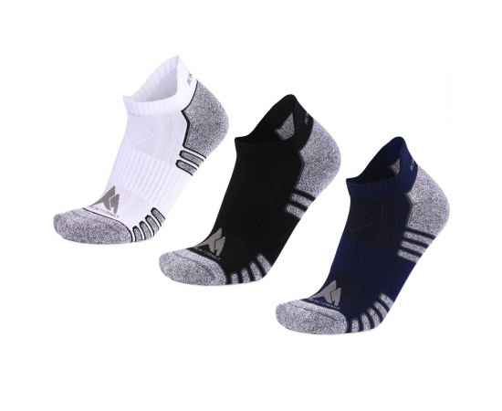 Набор из 3 пар спортивных мужских носков Monterno Sport, белый, черные и синий, Цвет: белый, черный, синий, Размер: 40-45