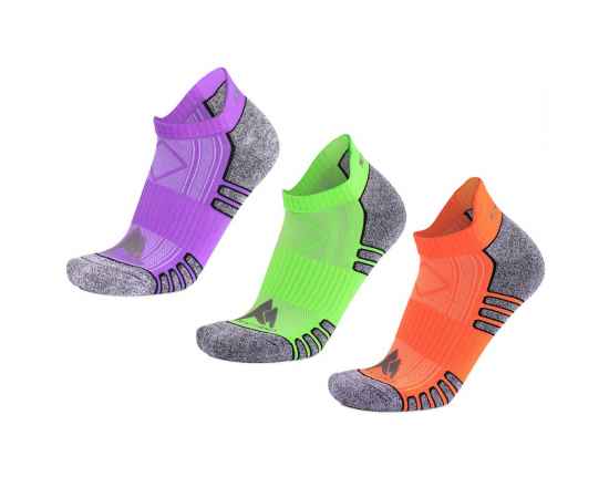 Набор из 3 пар спортивных мужских носков Monterno Sport, фиолетовый, зеленый и оранжевый, Цвет: оранжевый, зеленый, фиолетовый, Размер: 40-45