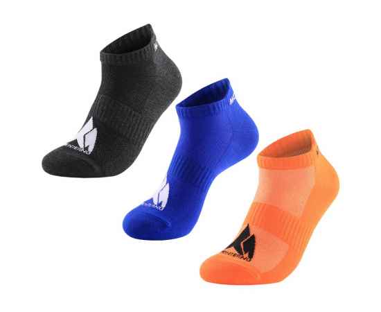 Набор из 3 пар спортивных носков Monterno Sport, серый, синий и оранжевый, Цвет: оранжевый, синий, серый, Размер: 38-42