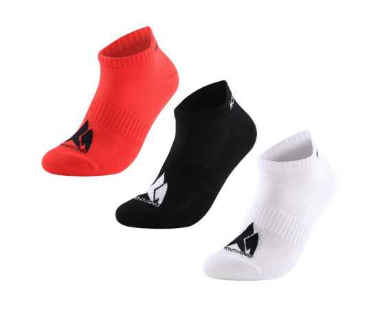 Набор из 3 пар спортивных носков Monterno Sport, красный, черный и белый, Цвет: белый, черный, красный, Размер: 38-42