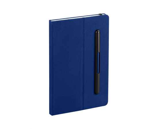 Блокнот с ручкой и вечным карандашом в пенале, с подставкой под смартфон, темно-синий, Цвет: темно-синий
