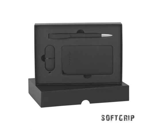 Подарочный набор 'Камень' с покрытием soft grip на 3 предмета, черный