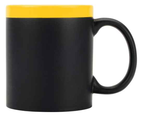 Кружка с покрытием для рисования мелом Да Винчи, 879854, Цвет: черный,желтый, Объем: 320, изображение 3