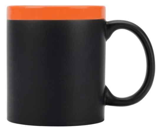 Кружка с покрытием для рисования мелом Да Винчи, 879858, Цвет: черный,оранжевый, Объем: 320, изображение 3