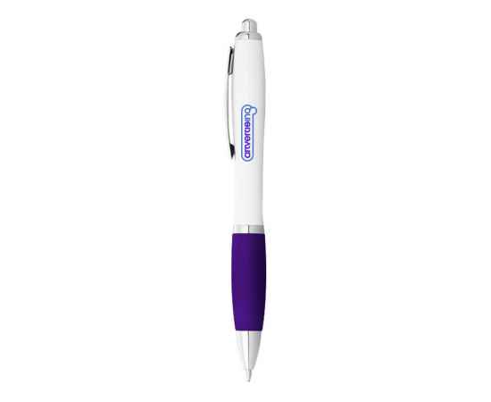 Ручка пластиковая шариковая Nash, черные чернила, 10637105, Цвет: пурпурный,белый, Размер: черные чернила, изображение 4