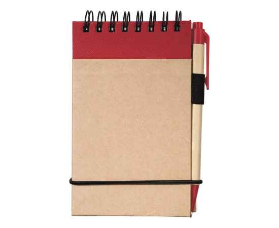 Блокнот А7 Zuse с ручкой, 10626900, Цвет: красный,натуральный, изображение 2
