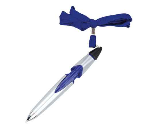 Ручка шариковая на шнуре Санрайз, 77380.02p, Цвет: синий,серебристый, изображение 2