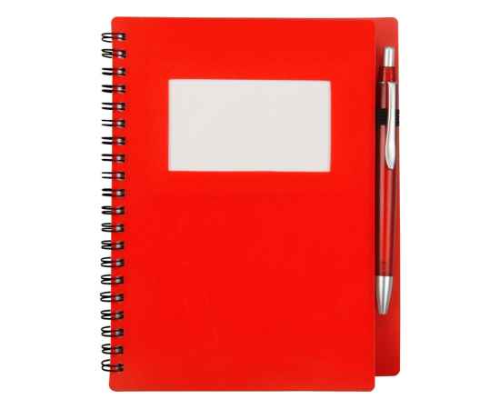 Блокнот Контакт с ручкой, 413501, Цвет: красный,красный, изображение 4