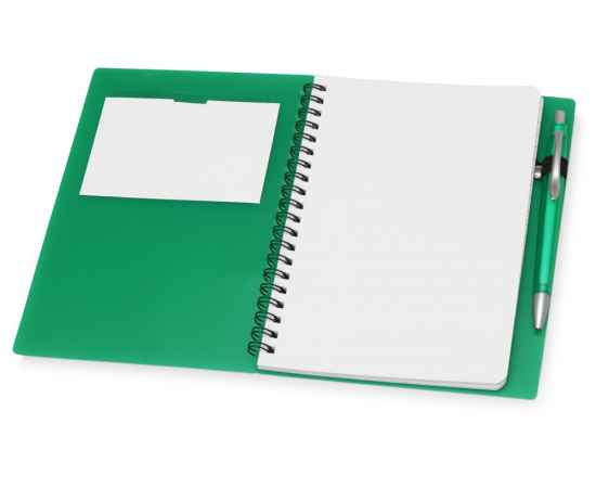 Блокнот Контакт с ручкой, 413503, Цвет: зеленый, изображение 2
