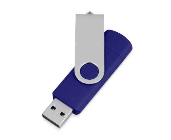 USB/micro USB-флешка на 16 Гб Квебек OTG, 16Gb, 6201.02.16, Цвет: синий, Размер: 16Gb, изображение 2
