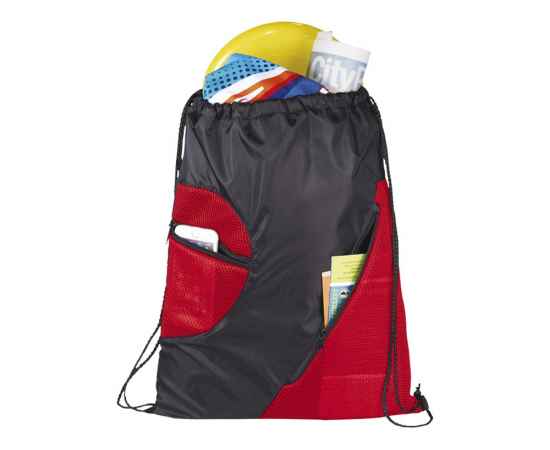 Спортивный рюкзак из сетки на молнии, 12028701, Цвет: красный, изображение 2