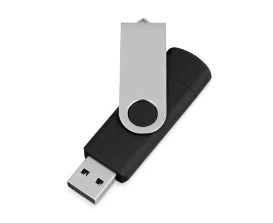 USB/micro USB-флешка на 16 Гб Квебек OTG, 16Gb, 6201.07.16, Цвет: черный, Размер: 16Gb, изображение 2