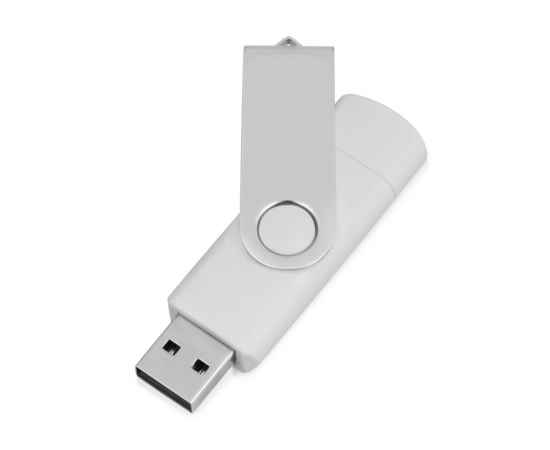 USB/micro USB-флешка на 16 Гб Квебек OTG, 16Gb, 6201.06.16, Цвет: белый, Размер: 16Gb, изображение 2