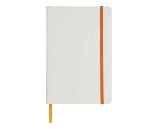 Блокнот А5 Spectrum с белой обложкой и цветной резинкой, 10713504, Цвет: оранжевый,белый, изображение 2