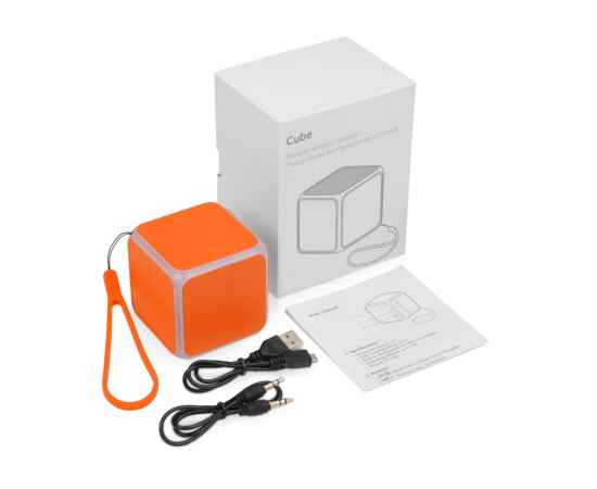 5910808 Портативная колонка Cube с подсветкой, Цвет: оранжевый, изображение 9