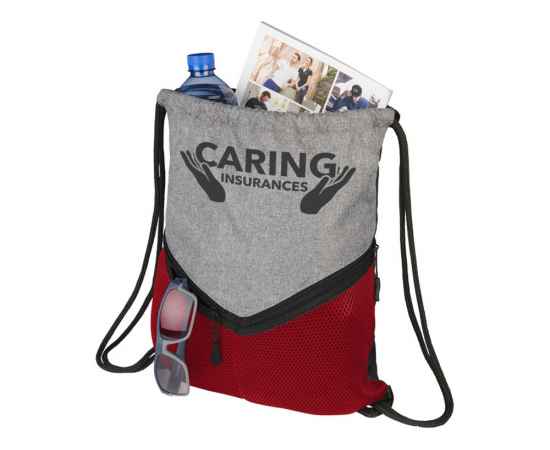 Спортивный рюкзак-мешок, 12038501, Цвет: серый,красный, изображение 4