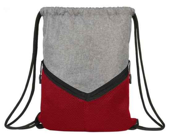 Спортивный рюкзак-мешок, 12038501, Цвет: серый,красный, изображение 2