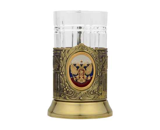 Подстаканник с хрустальным стаканом и ложкой Российский, 9710, изображение 3