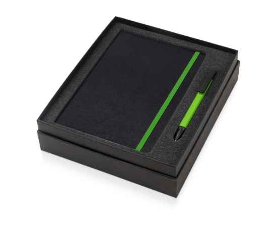 Подарочный набор Jacque с ручкой-подставкой и блокнотом А5, 700324.03, Цвет: зеленое яблоко,черный, изображение 2