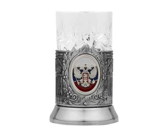 Подстаканник с хрустальным стаканом и ложкой Российский, 5573, изображение 3