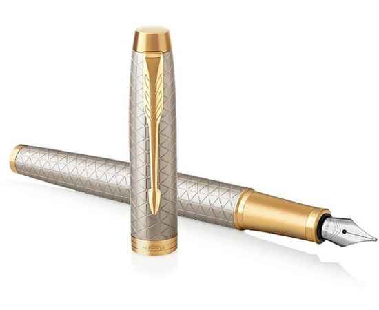 Перьевая ручка Parker IM Premium, F, 1931684, Цвет: серый,золотистый,серебристый, изображение 4