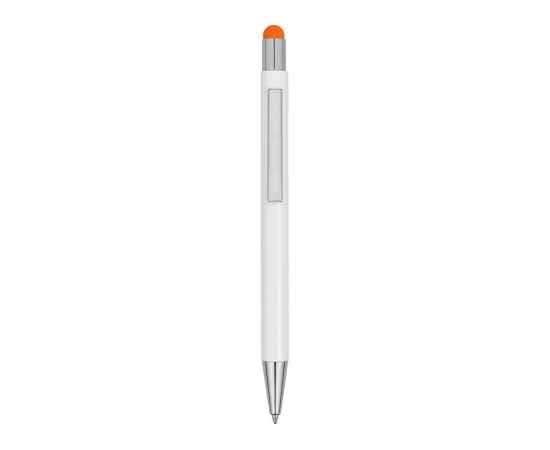 Ручка металлическая шариковая Flowery со стилусом, 11314.13, Цвет: белый,оранжевый, изображение 3