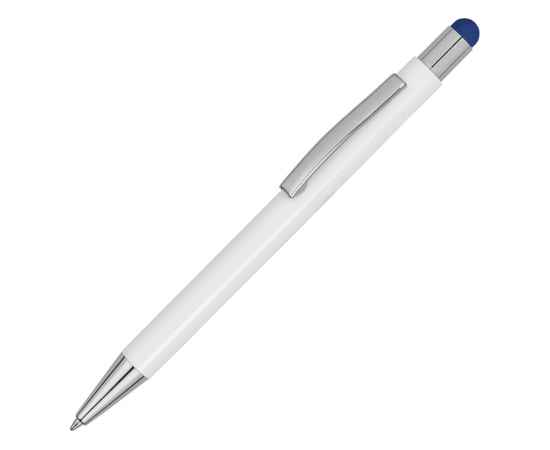 Ручка металлическая шариковая Flowery со стилусом, 11314.02, Цвет: синий,белый, изображение 2