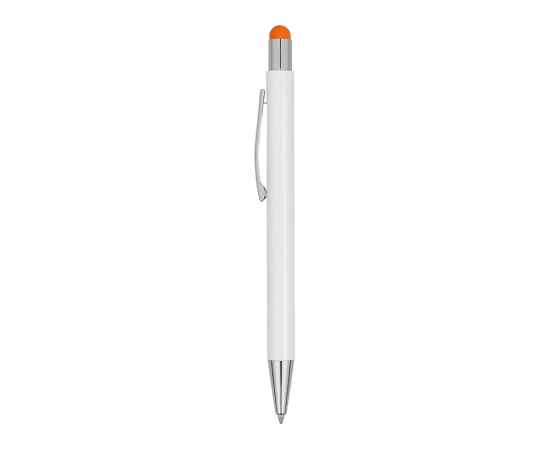 Ручка металлическая шариковая Flowery со стилусом, 11314.13, Цвет: белый,оранжевый, изображение 4