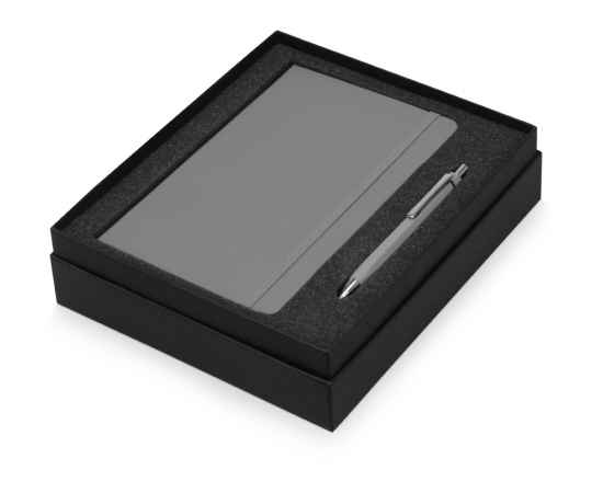 Подарочный набор Moleskine Hemingway с блокнотом А5 и ручкой, 700368.03, Цвет: серый,серый, изображение 2