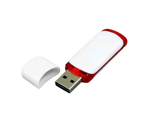 USB 2.0- флешка на 16 Гб с цветными вставками, 16Gb, 6003.16.01, Цвет: белый,красный, Размер: 16Gb, изображение 2