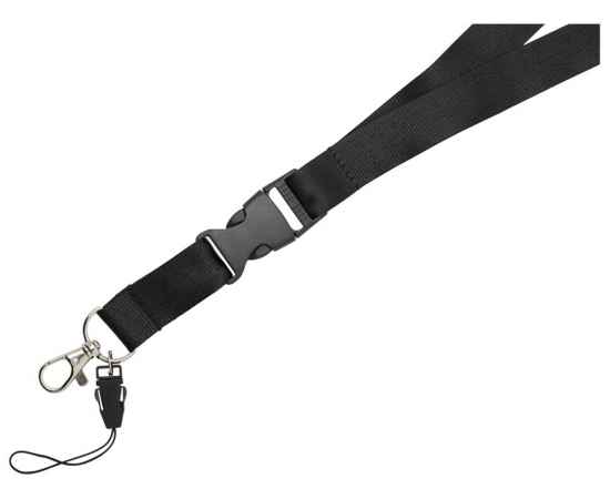Шнурок Sagan с отстегивающейся пряжкой и держателем для телефона, 10250801, Цвет: черный, изображение 3