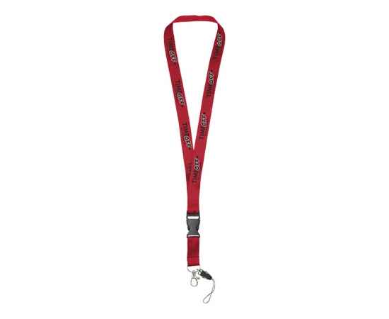 Шнурок Sagan с отстегивающейся пряжкой и держателем для телефона, 10250804, Цвет: красный, изображение 5