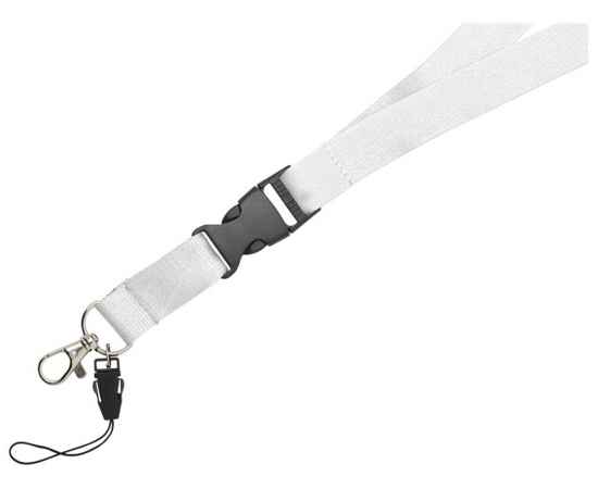 Шнурок Sagan с отстегивающейся пряжкой и держателем для телефона, 10250802, Цвет: белый, изображение 3