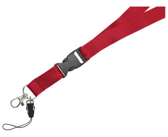 Шнурок Sagan с отстегивающейся пряжкой и держателем для телефона, 10250804, Цвет: красный, изображение 3
