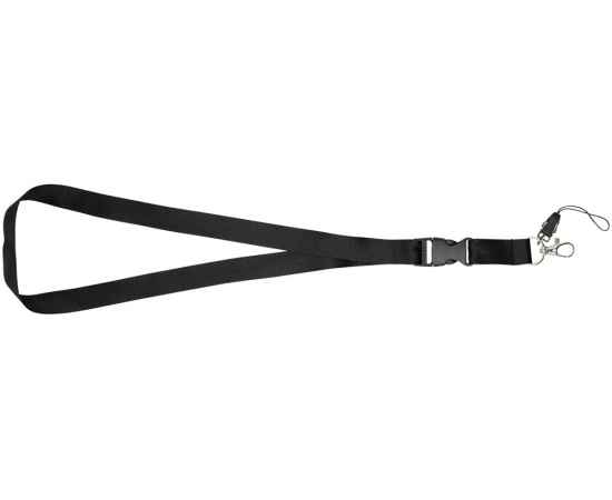 Шнурок Sagan с отстегивающейся пряжкой и держателем для телефона, 10250801, Цвет: черный, изображение 4
