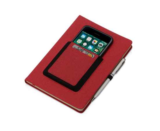 Блокнот А5 Pocket с карманом для телефона, 787151, Цвет: красный, изображение 2