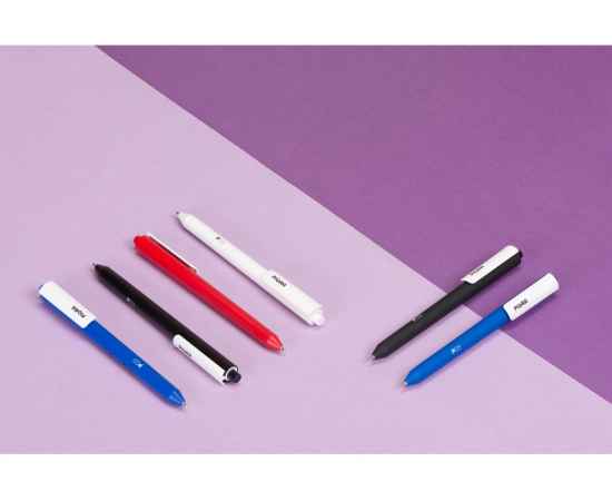 Ручка пластиковая шариковая Pigra  P03 софт-тач, p03prm-901, Цвет: синий,белый, изображение 4