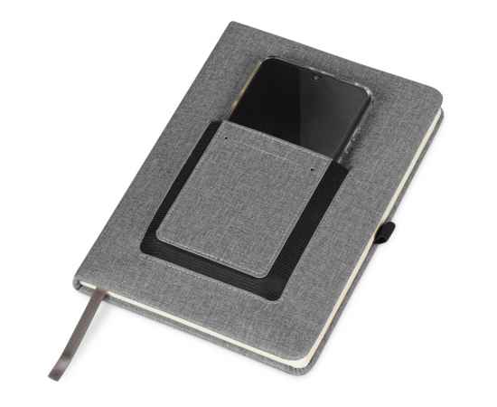 Блокнот А5 Pocket с карманом для телефона, 787150, Цвет: серый, изображение 2
