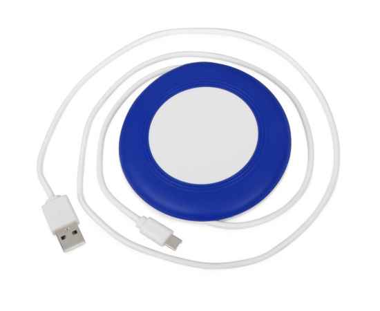 590902 Беспроводное зарядное устройство Disc со встроенным кабелем 2 в 1, Цвет: синий, изображение 2