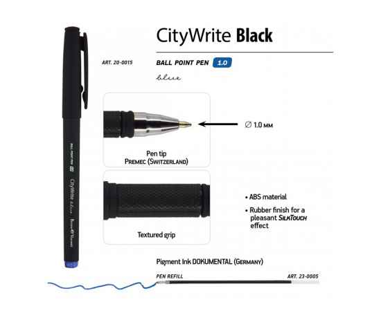 Ручка пластиковая шариковая CityWrite Black, 20-0015, изображение 3