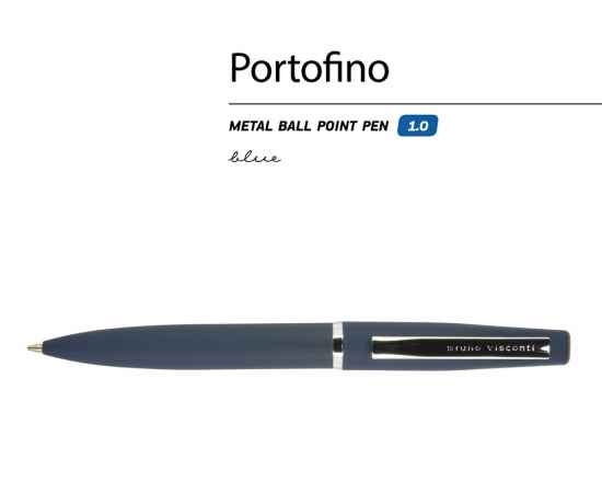 Ручка металлическая шариковая Portofino, 20-0251.02, Цвет: синий, изображение 2