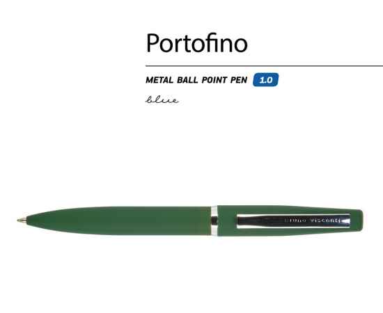 Ручка металлическая шариковая Portofino, 20-0251.03, Цвет: зеленый, изображение 2