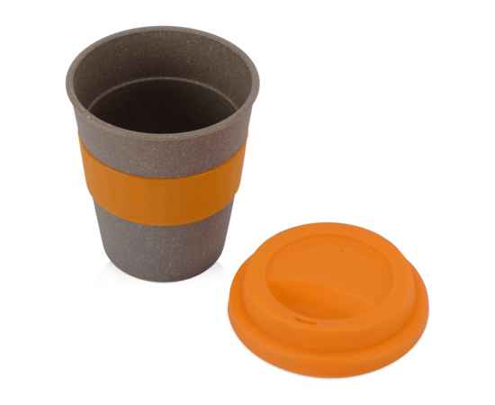 Стакан из бамбукового волокна Café, 873418, Цвет: серый,оранжевый,оранжевый, Объем: 350, изображение 2