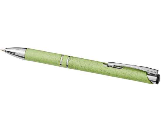 Ручка шариковая Moneta из АБС-пластика и пшеничной соломы, 10738202, Цвет: зеленый, изображение 3