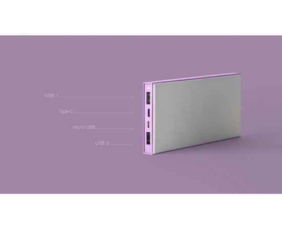 595430 Внешний аккумулятор NEO ARIA, 10000 mAh, Цвет: серый,сиреневый, изображение 6