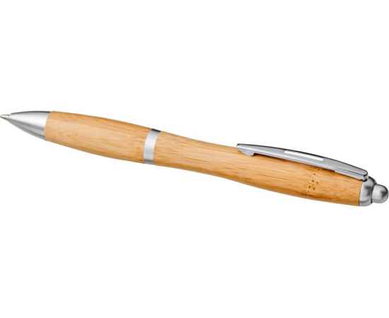 Ручка шариковая Nash из бамбука, 10737800, Цвет: серебристый,натуральный, изображение 3
