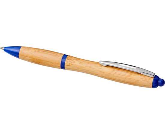 Ручка шариковая Nash из бамбука, 10737802, Цвет: ярко-синий,натуральный, изображение 3
