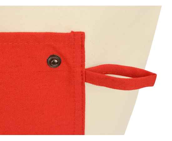 Складная хлопковая сумка для шопинга Gross с карманом, 180 г/м2, 955101, Цвет: красный,натуральный, изображение 6