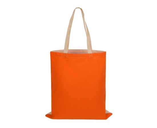 Сумка для шопинга Twin двухцветная из хлопка, 180 г/м2, 955198, Цвет: оранжевый,натуральный, изображение 4